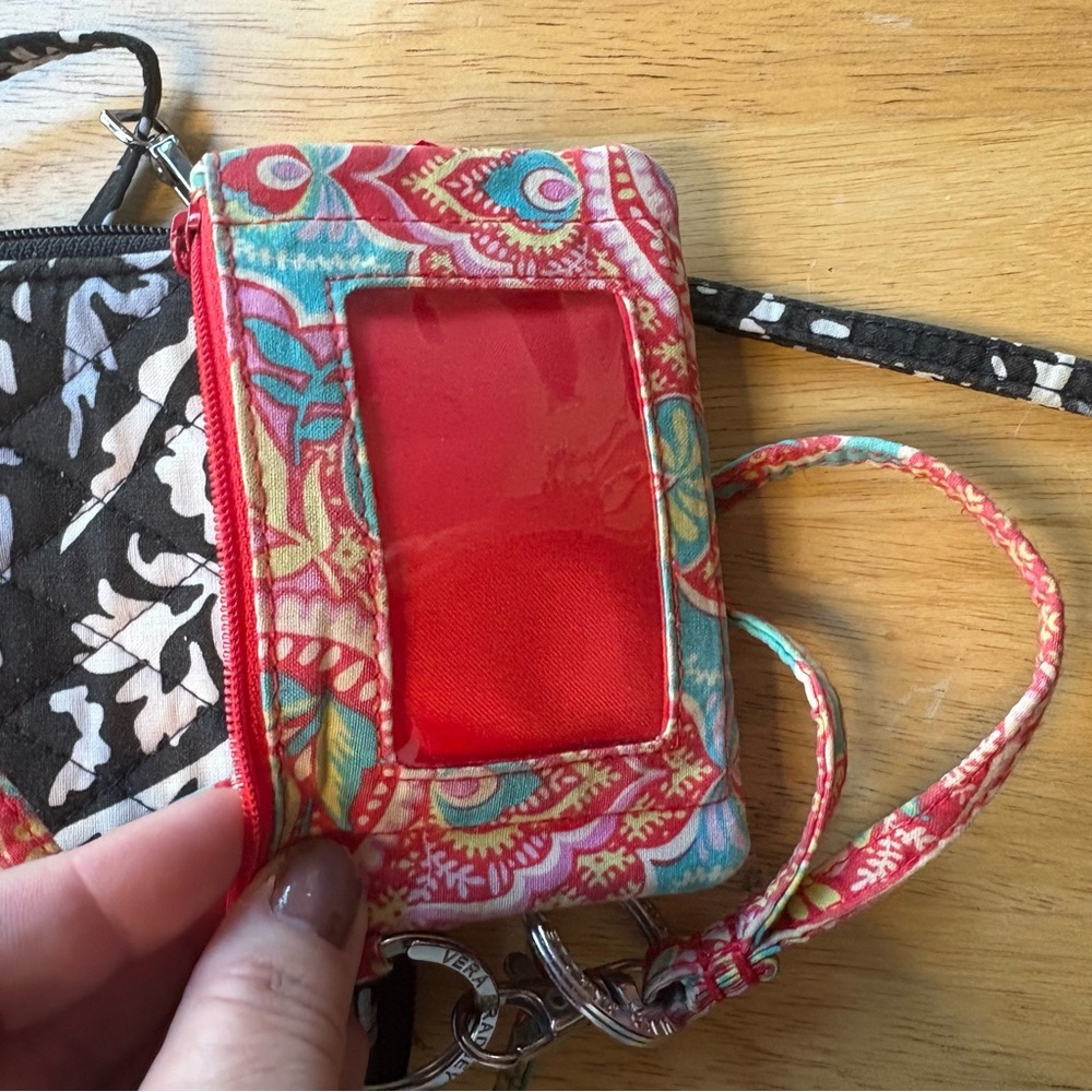 Vera Bradley Black and White Floral Crossbody Bag with Colorful ID Holder - Picture 10 of 12